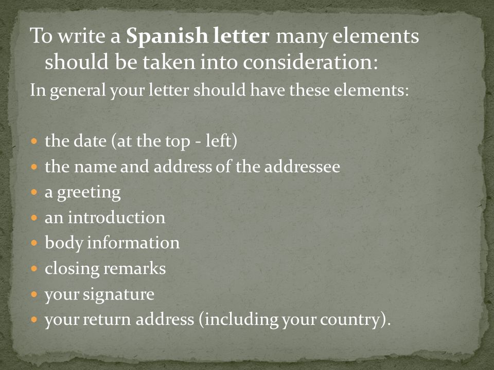 Writing Addresses In Spanish